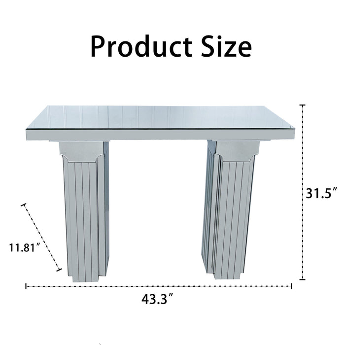 Console Table, Rectangular Entryway Desk For Living Room - Silver Home Essentials