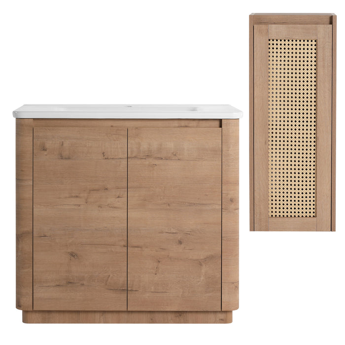 Freestanding Bathroom Vanity With Sink And 2 Soft Close Doors Home Essentials