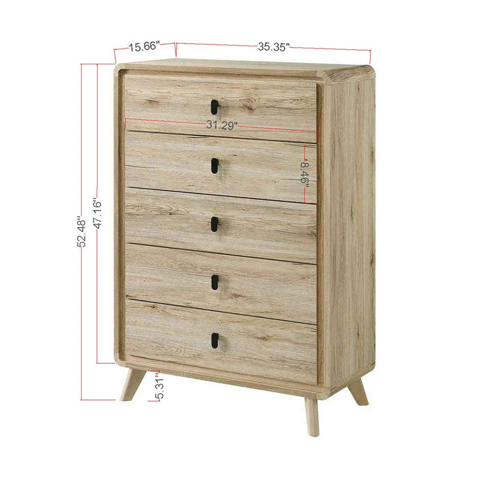 Chest With 5 Drawers - Beige Home Essentials