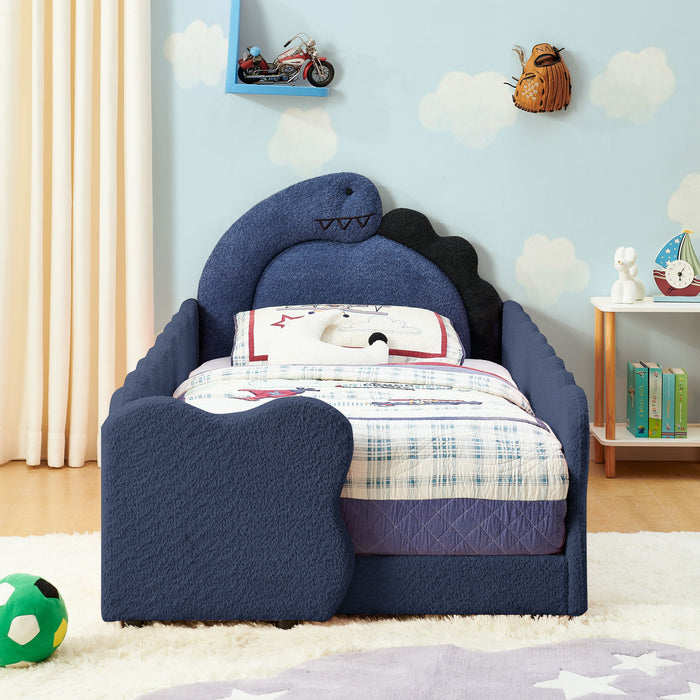Cute Dinosaur Shaped Bed With Safety Guardrail, Toddler Frame Home Essentials