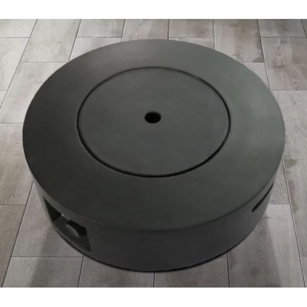 Fibre Reinforced Propane Gas Outdoor Fire Pit Table With Lid - Charcoal LSI Patio Furniture