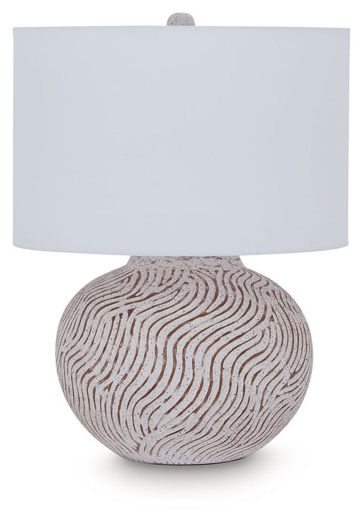 Vien - Terracotta Table Lamp - Distressed White Signature Design by Ashley®