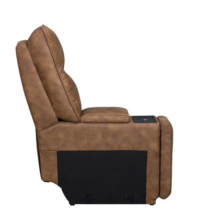 Kyra - Storage Console With Speakers - Saddle New Classic