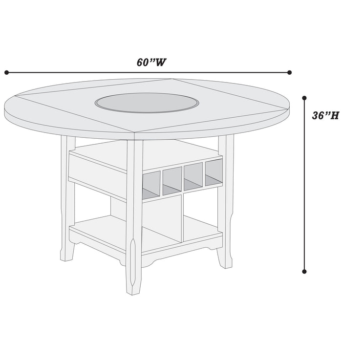 Counter Height Dining Table With Built In Lazy Susan And Storage Shelves Home Essentials