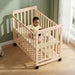 Portable Bedside Bassinet With 3 Heights, Mini Crib For Newborns - Natural Wood Home Essentials