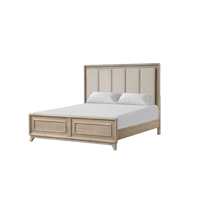 Eastern King Size Bed With Padded Headboard - Oak Home Essentials