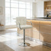 Adjustable Swivel Arm Bar Stool With Cushion - White Home Essentials