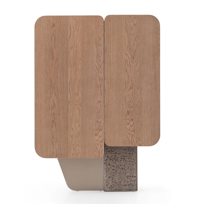 Bristol Point - Bar Cabinet - Saddle Brown Michael Amini
