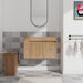 Wall Mounted Bathroom Vanity With Open Shelf, 29" Size (Vanity Only) - Imitative Oak Home Essentials