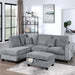 Contemporary Sectional Set With Right Arm Chaise, Left Arm Sofa With USB Port, Storage Ottoman Home Essentials