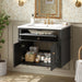 Wall Mounted Bathroom Vanity With Tip Out Drawer And Open Back Design Hearth and Haven