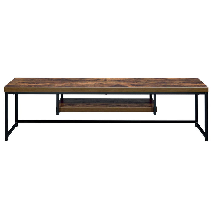 Bob - 16" TV Stand - Weathered Oak & Black Metal