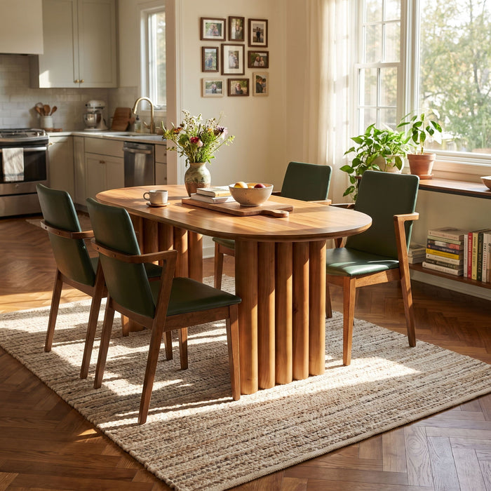 5 Piece Indoor Dining Set With Oval Table And Chairs Noble House