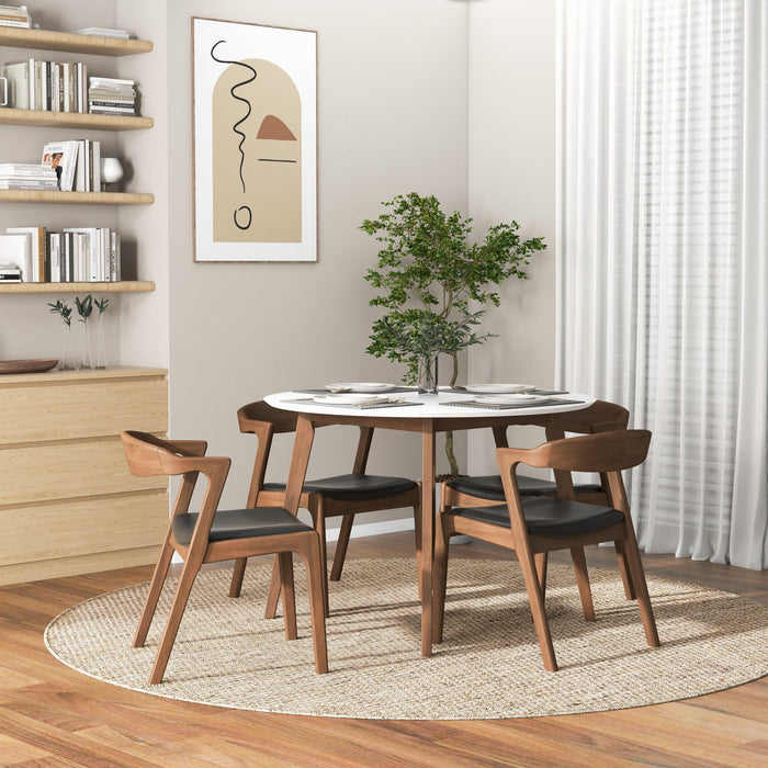 Alina - Dining Table And 4 Side Chairs - White Ashcroft Furniture