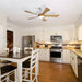 52" Ceiling Fan With 22W LED Light And Remote Control, 50 / 10 / 24 Downrod - White Daily Nest