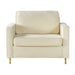 Accent Chair Upholstered Single Sofa With Square Arms, Sewn Pillow Back For Living Room Noble House