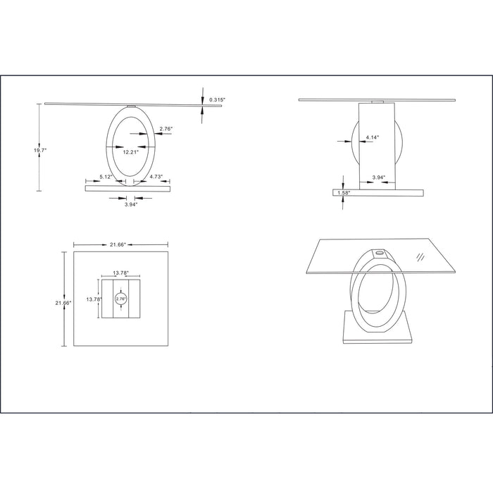Tracker - End Table - Brown White Global Furniture USA