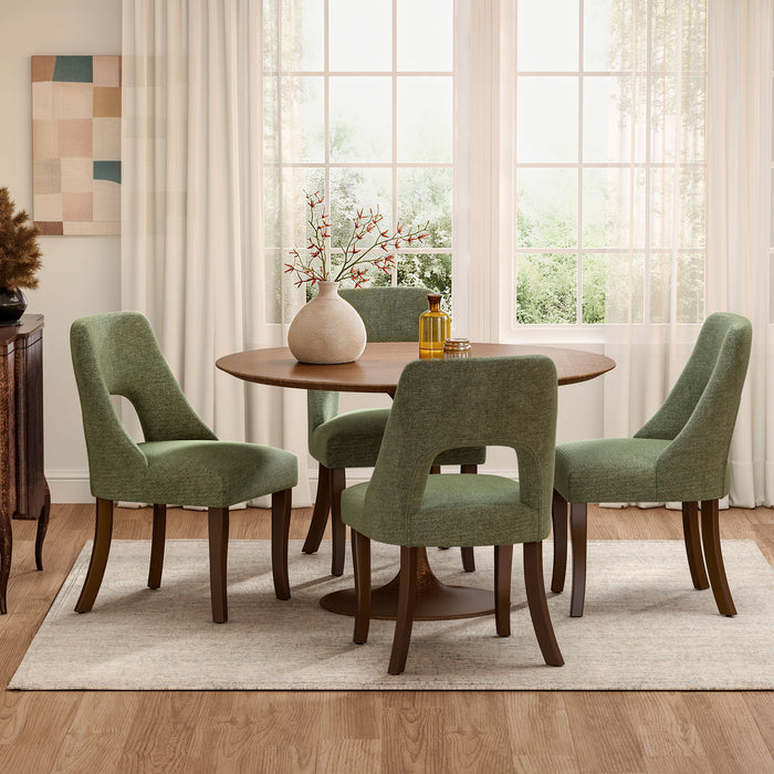 Upholstered Dining Chair With Curved Legs (Set of 2) - Green Home Essentials