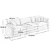 Mid-Century Modern 3 Seater Sectional Sofa With Arm And Throw Pillows Home Essentials