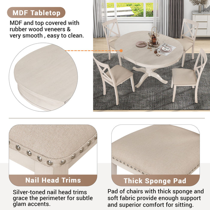 5 Piece Dining Room Set, Table And Chairs Set For 4 Persons Hearth and Haven