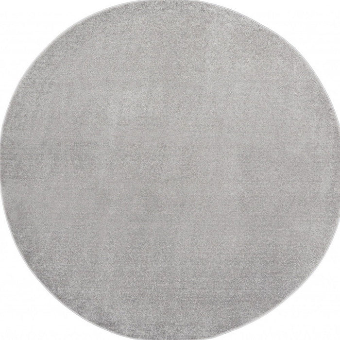 8' X 8' Round Non Skid Indoor / Outdoor Area Rug - Silver Gray