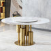 Dining Table, Round For Dining Room - Gold / Gold / White Home Essentials