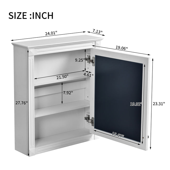 Wall Mounted Bathroom Storage Cabinet With Mirror, Medicine Cabinet With Height Adjustable Shelf Hearth and Haven