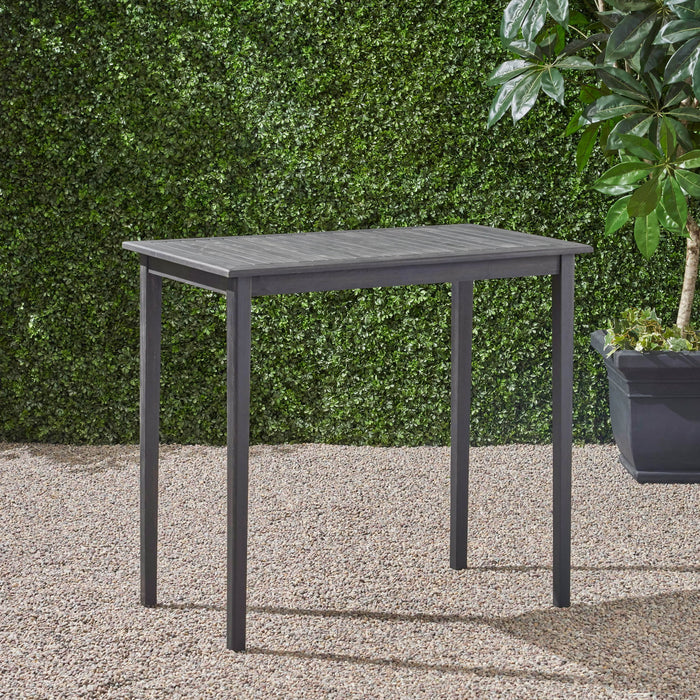 Outdoor Minimalist Acacia Wood Rectangle Bar Table