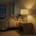 Horizon - Table Lamp With On / Off Switch Curved Base Linen Shade - Brushed Nickel / Silver / White Ashcroft Furniture