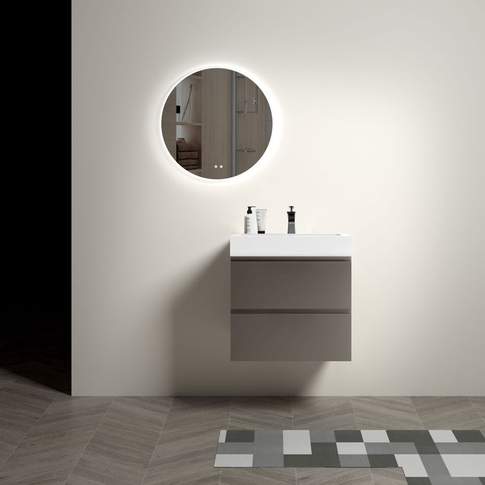 Alice - Bathroom Vanity With Sink, Large Storage Wall Mounted Floating Bathroom Vanity For Modern Bathroom, One-Piece Sink Basin Without Drain And Faucet Home Essentials