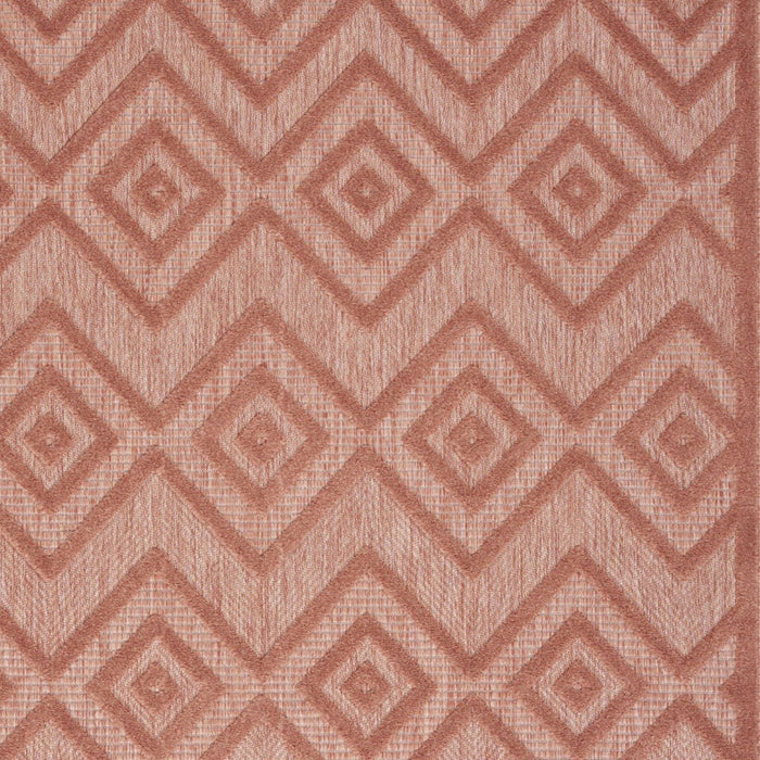 5' X 7' Argyle Indoor / Outdoor Area Rug - Coral Orange