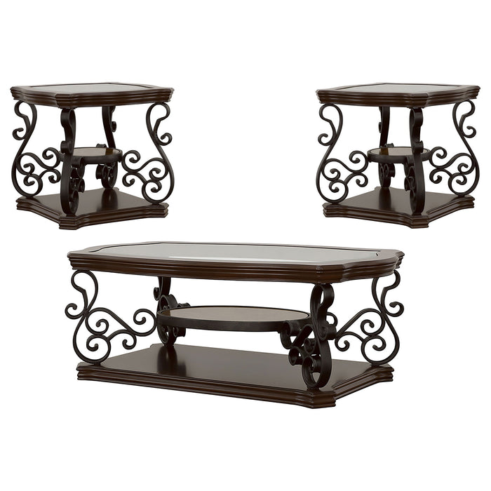 Arrize - Coffee And End Table Set With Scroll Legs Furniture Max