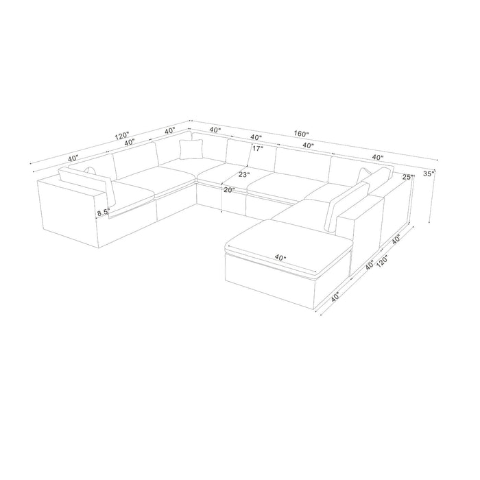 Custom Configuration Modular Sectional With Toss Pillows Home Essentials