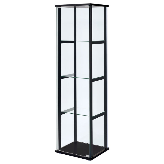 Serena - 4 Shelf Curio Cabinet - Black Furniture Max