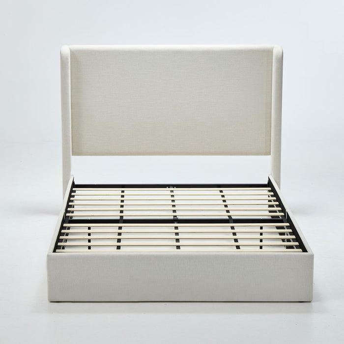Carmen - Minimalist Upholstered Wingback Bed Frame With High Headboard House & Home Furniture