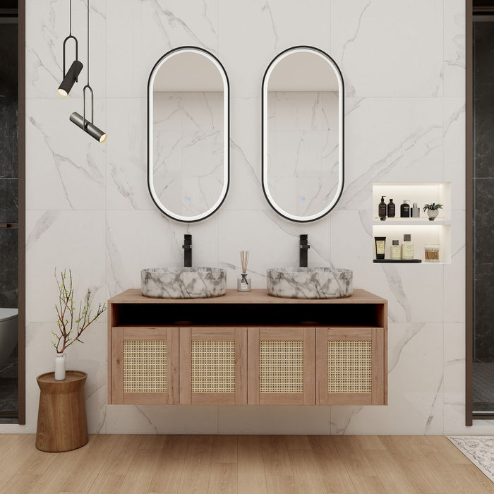 Bathroom Vanity With Art Sink, 2 Soft Close Doors, Float Mounting Design Home Essentials