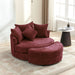360° Swivel Accent Barrel Chair With Storage Ottoman & 4 Pillows, Modern Leisure Chair Round Accent For Living Room Hearth and Haven