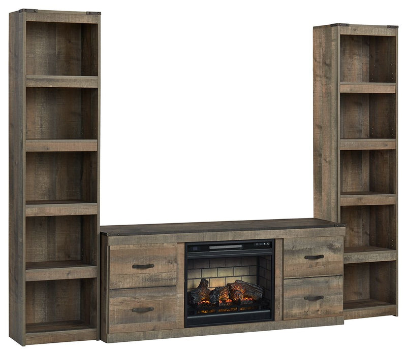 Trinell - 3-Piece Entertainment Center With Electric Fireplace - Brown Signature Design by Ashley®
