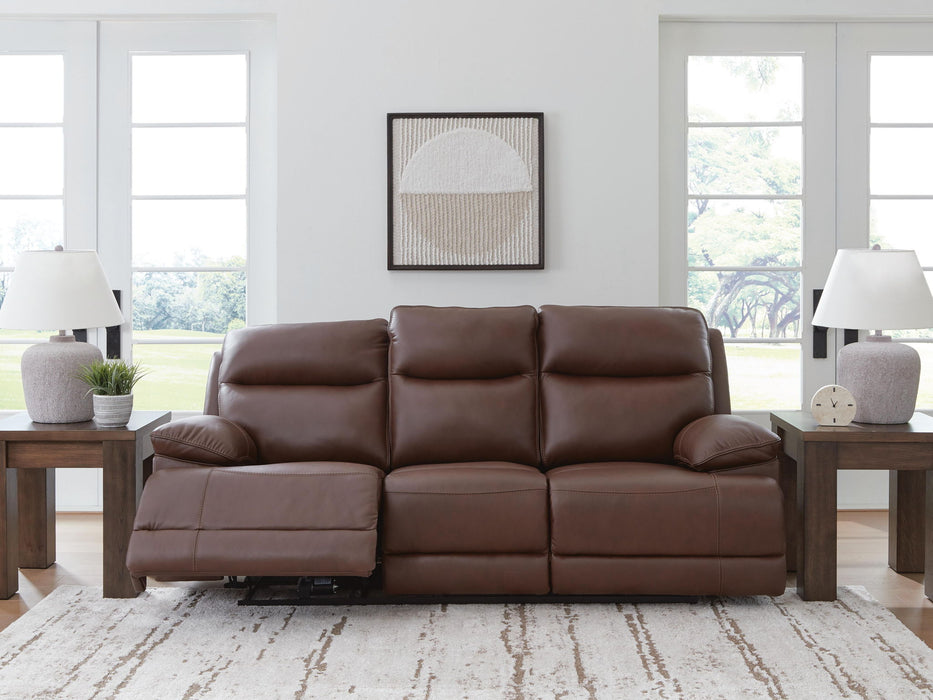 Vonryan - Power Reclining Sofa With Adj Headrest - Tobacco Signature Design by Ashley®
