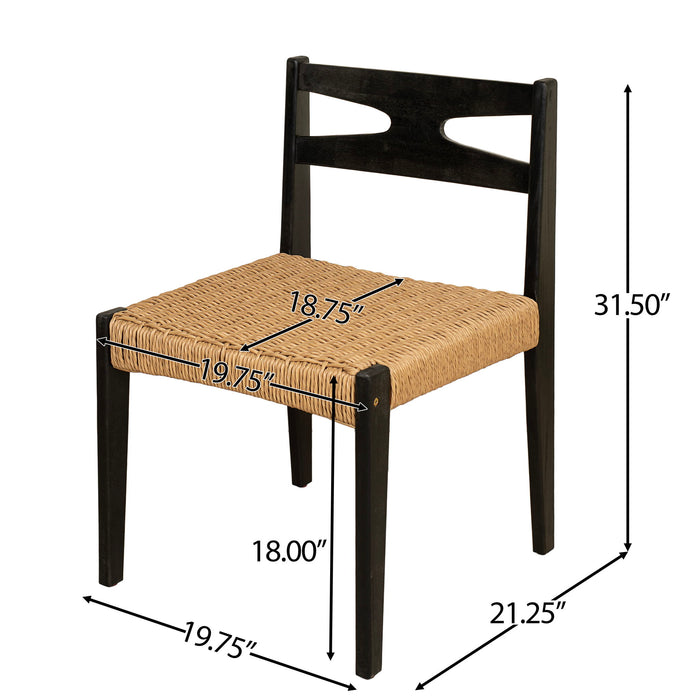 Dining Side Chairs, Indoor Outdoor Armless Chair (Set of 2) Noble House