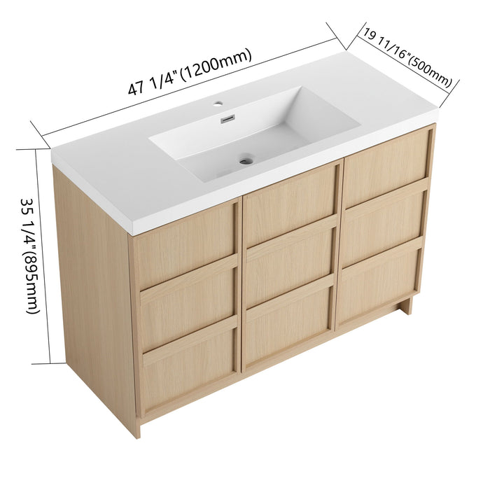 Freestanding Bathroom Vanity With Sink & 2 Soft Close Cabinet Doors Home Essentials