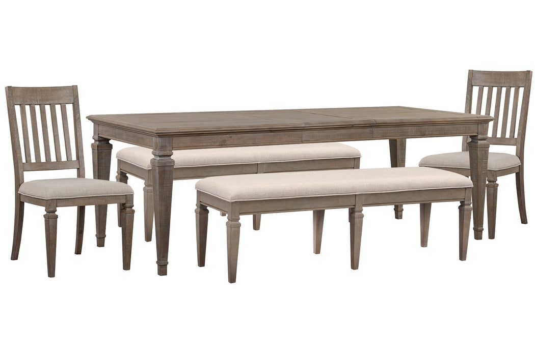 Lancaster - 5 Piece Extendable Rectangular Dining Table Set Magnussen Furniture