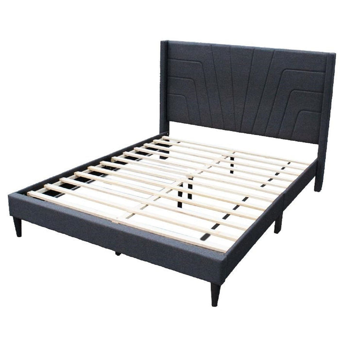 Eastern King Size Bed, Upholstered Platform Bedframe - Charcoal Home Essentials