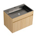 28" Wall Mounted Bathroom Vanity With Stainless Steel Sink, Soft Close Doors - Oak Home Essentials
