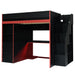 Gaming Loft Bed With Desk And Storage, LED Lights Hearth and Haven