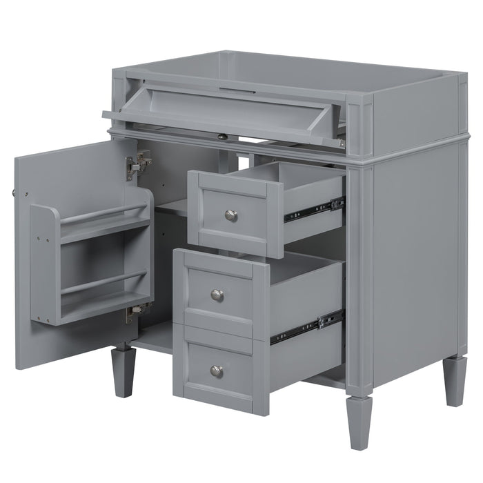 Bathroom Vanity With 2 Drawers And Tip-Out Drawer, Storage Cabinet Hearth and Haven