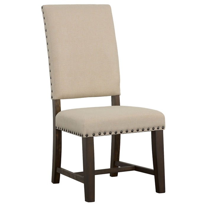 Upholstered Side Chair With Nailhead Accents (Set of 2) - Beige Furniture Max