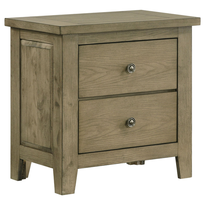 Pelton - 2 Drawer Nightstand - Oak Furniture Max