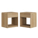 Bedside Table With Storage Drawers And Open Shelves (Set of 2) - Oak Home Essentials