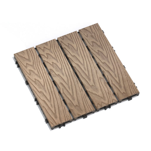 Patio Deck Tiles, Interlocking Diy Flooring For Indoor / Outdoor Use (Set of 22) - Teak Daily Nest
